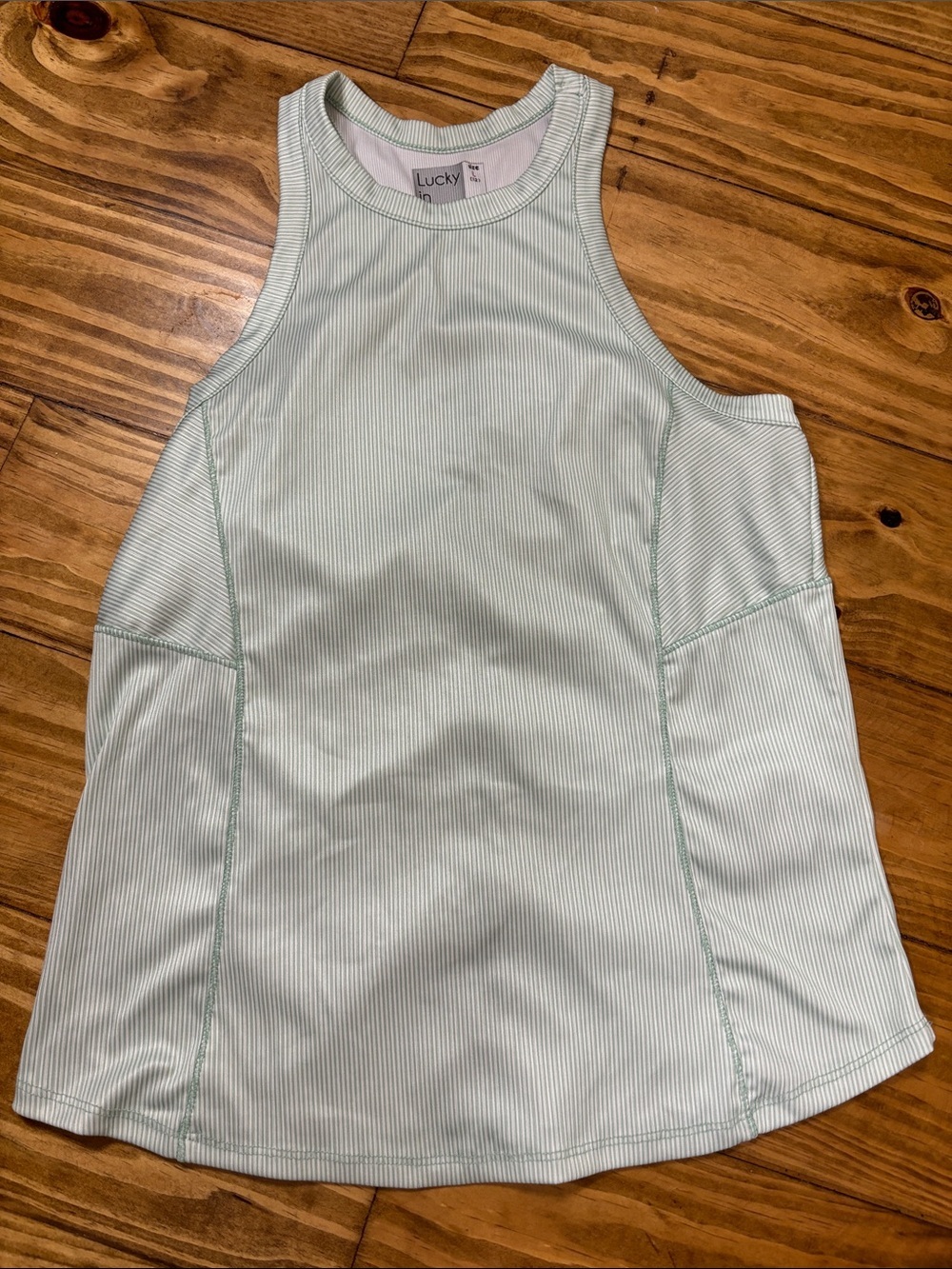 Lucky in Love Size Large Athletic Top Sea-foam Green